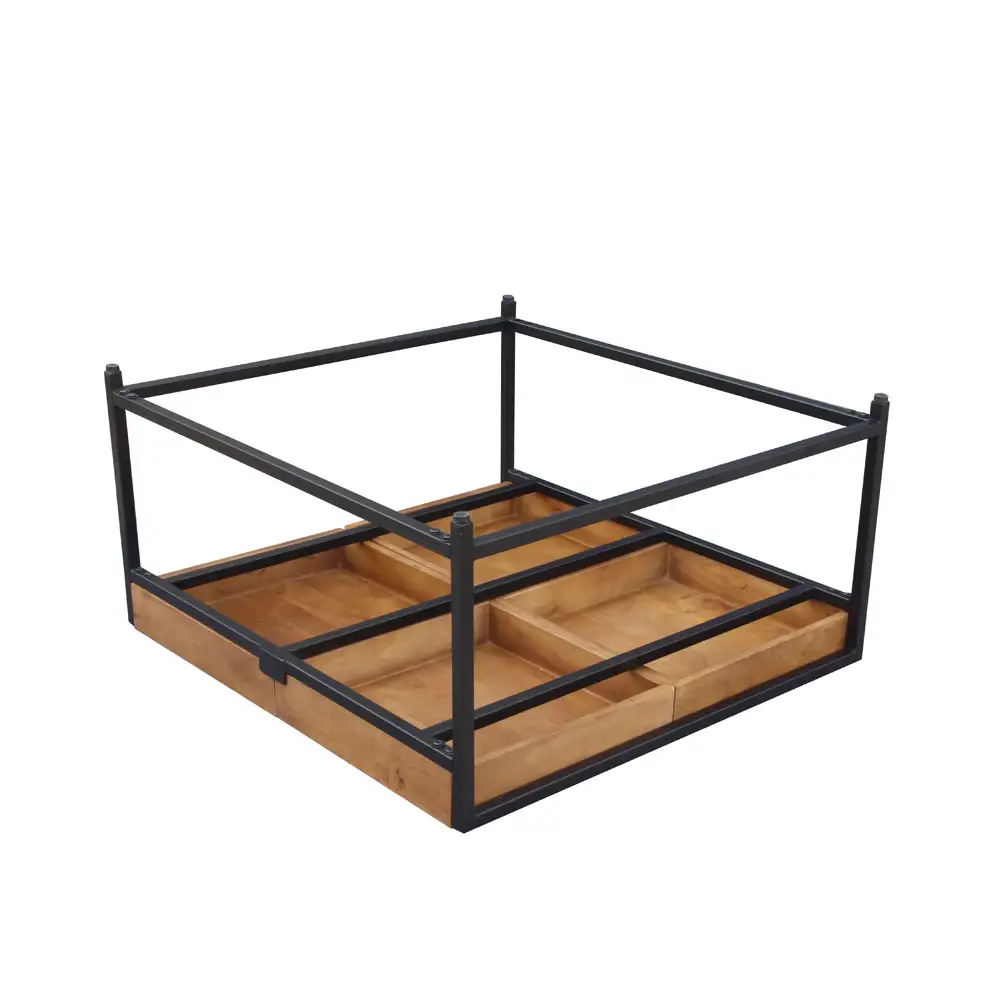 LIBERTA COMBO COFFEE TABLE ΚΑΡΥΔΙ ΜΑΥΡΟ 84x80x42cm