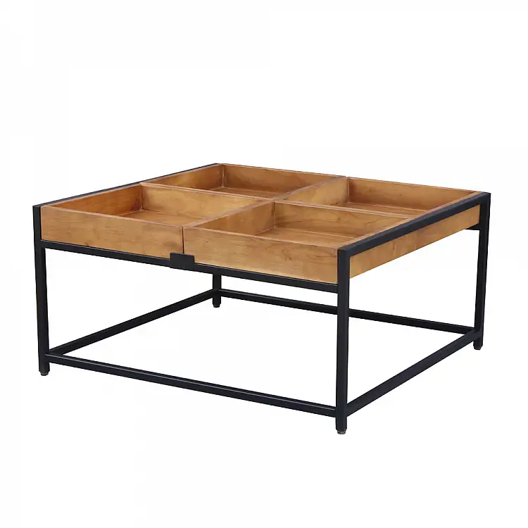 LIBERTA COMBO COFFEE TABLE ΚΑΡΥΔΙ ΜΑΥΡΟ 84x80x42cm