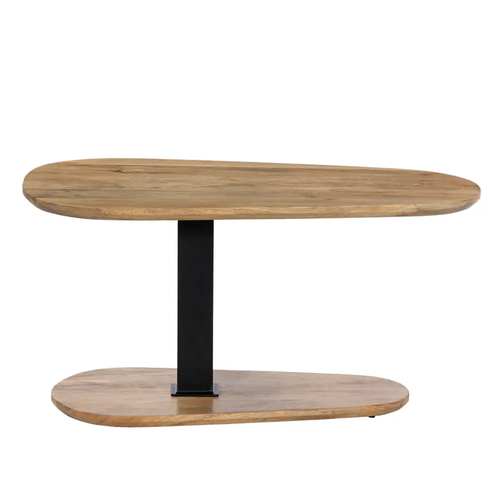 LIBERTA LEVEL COFFEE TABLE ΦΥΣΙΚΟ ΜΑΥΡΟ 95x65x48cm
