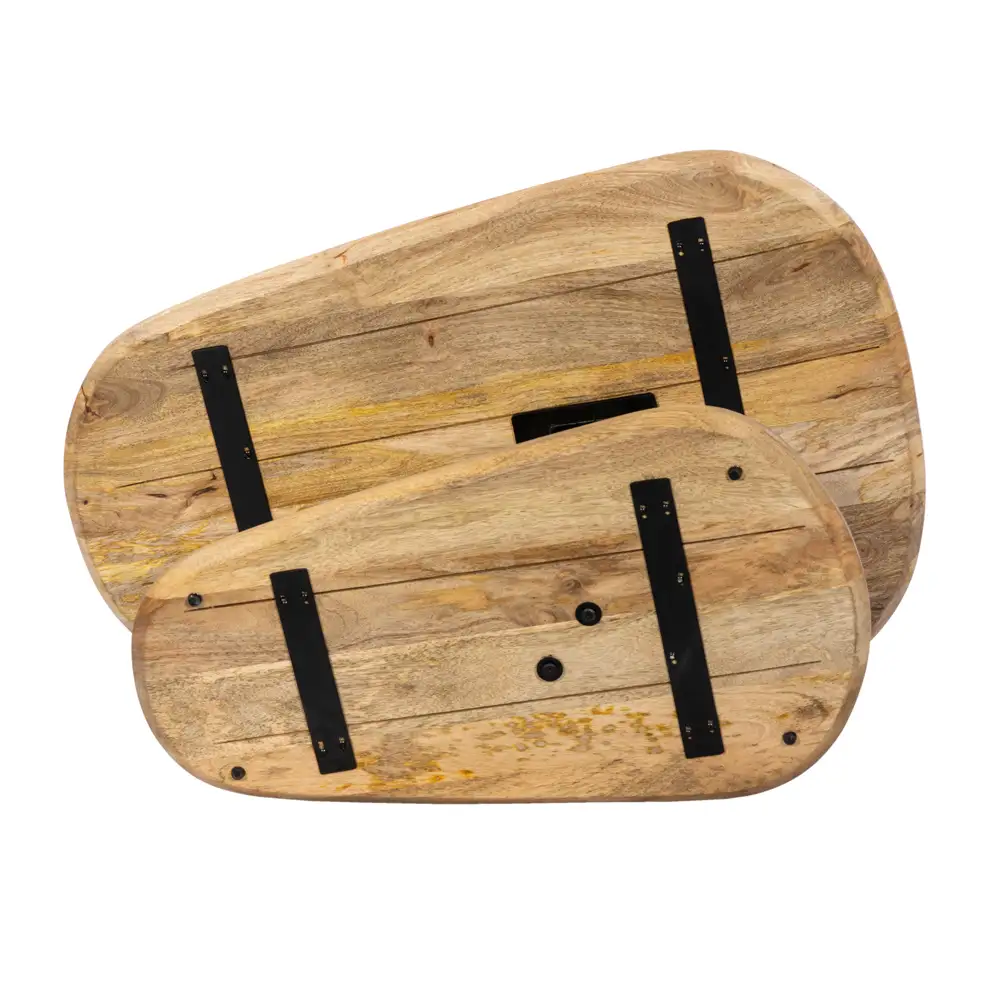 LIBERTA LEVEL COFFEE TABLE ΦΥΣΙΚΟ ΜΑΥΡΟ 95x65x48cm