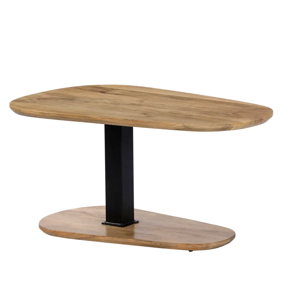 LIBERTA LEVEL COFFEE TABLE ΦΥΣΙΚΟ ΜΑΥΡΟ 95x65x48cm