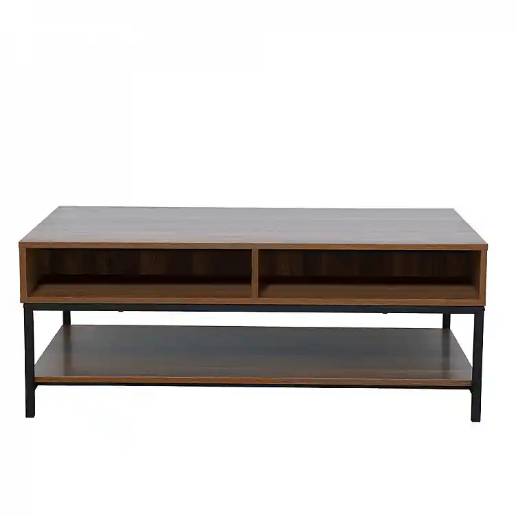 LIBERTA ZUMA COFFEE TABLE 2ΣΥΡΤΑΡΙΑ 3ΡΑΦΙΑ ΚΑΡΥΔΙ ΜΑΥΡΟ 111.5x60x44cm