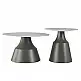 LIBERTA KAIA COFFEE TABLE SET 2ΤΕΜ ΛΕΥΚΟ ΜΑΥΡΟ 70x70x40