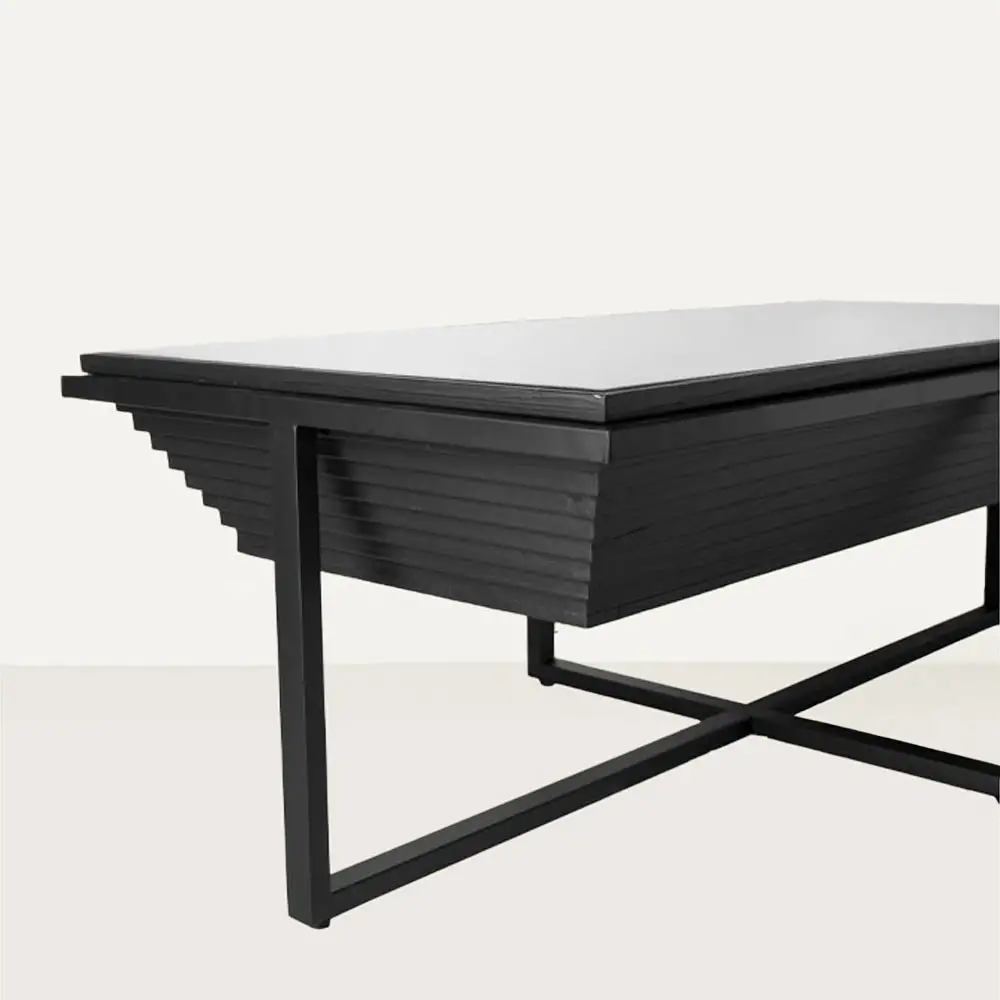 LIBERTA CHEOPS COFFEE TABLE ΜΑΥΡΟ 120x60x42cm