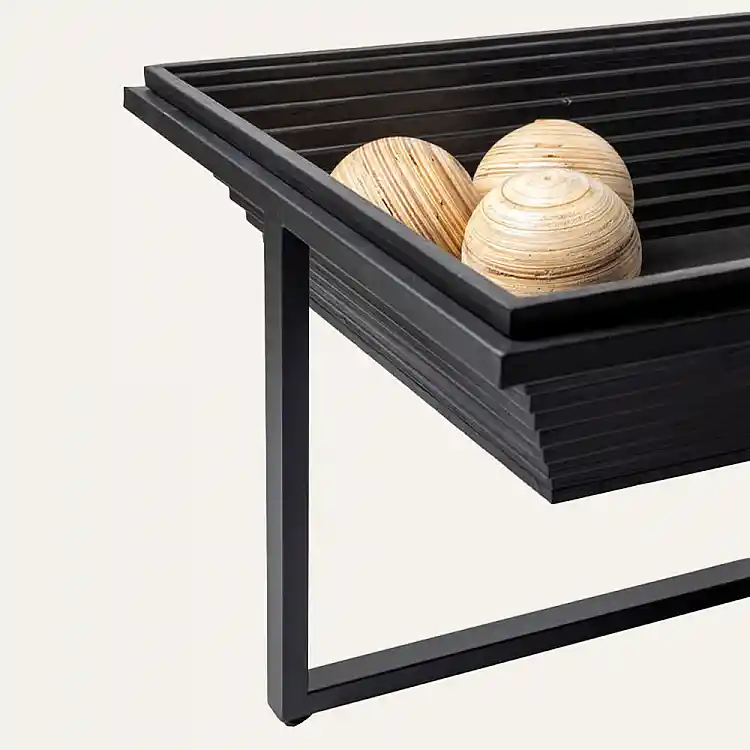LIBERTA CHEOPS COFFEE TABLE ΜΑΥΡΟ 120x60x42cm