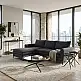 LIBERTA COLOMBO COFFEE TABLE ΜΑΥΡΟ ΧΡΥΣΟ 100x100x40cm
