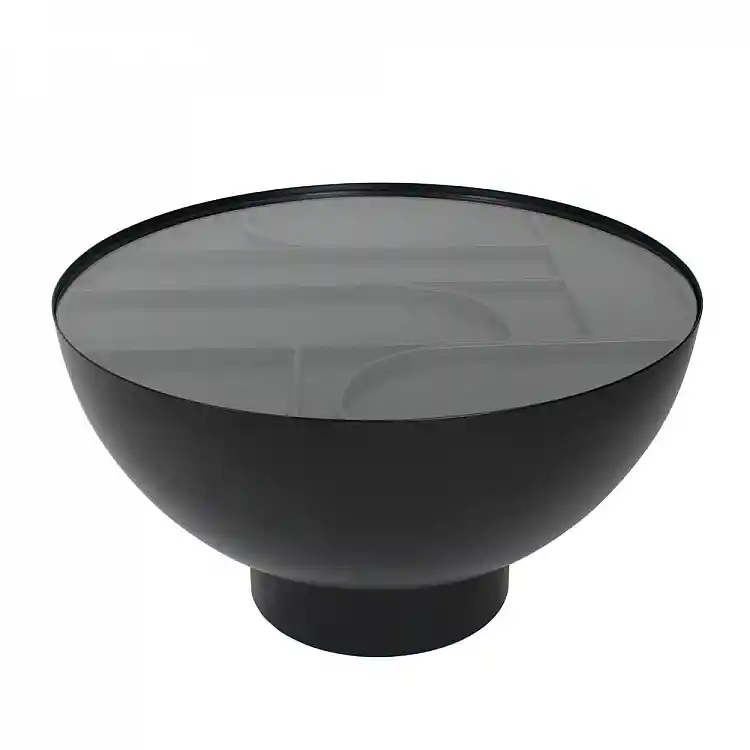 LIBERTA ARCHES COFFEE TABLE ΜΑΥΡΟ 70x70x40cm