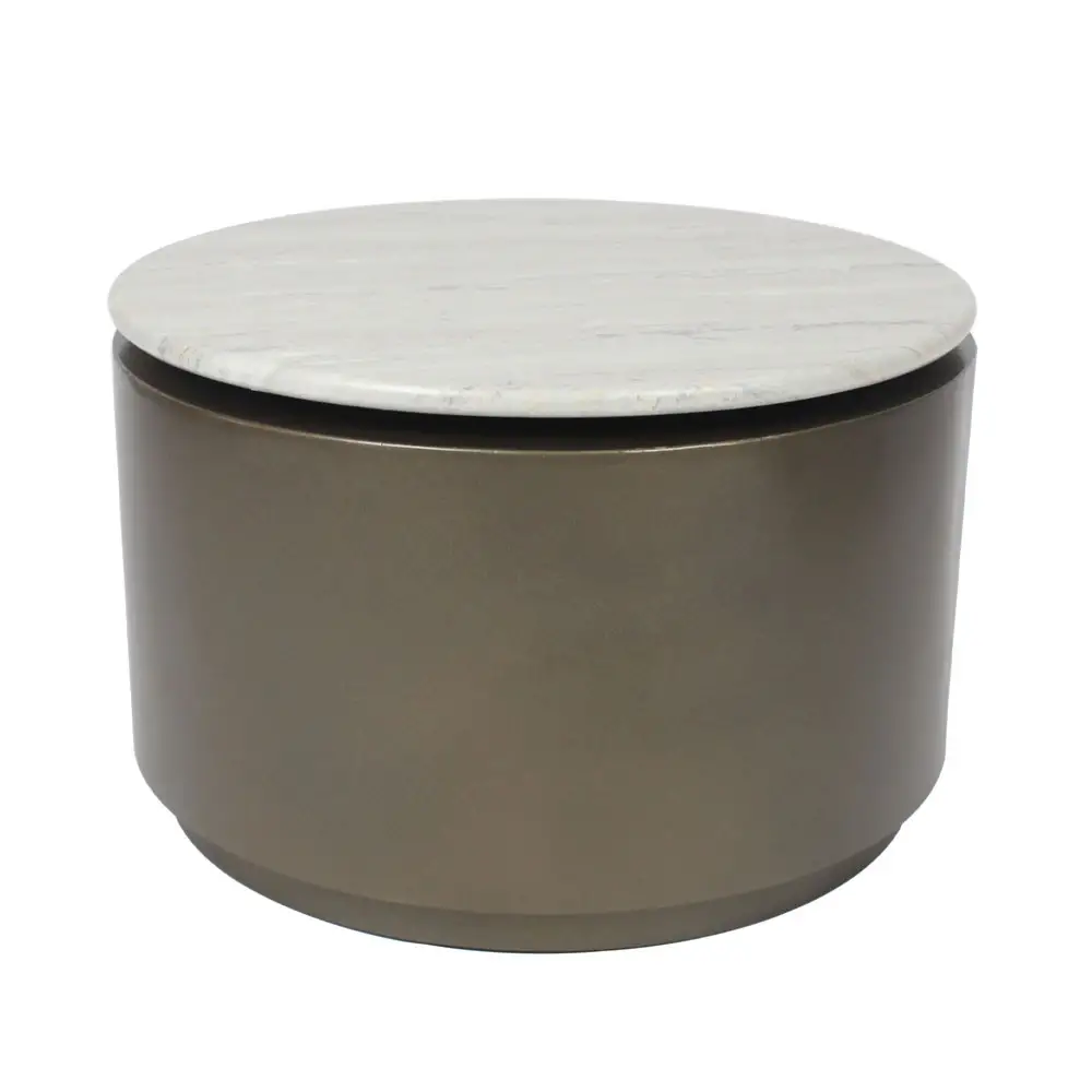 LIBERTA POMMA COFFEE TABLE TRAVERTINE BRONZE 60x60x38cm