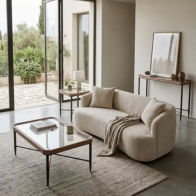 LIBERTA MARAIS COFFEE TABLE ΦΥΣΙΚΟ ΜΑΥΡΟ 122x71x43.5cm