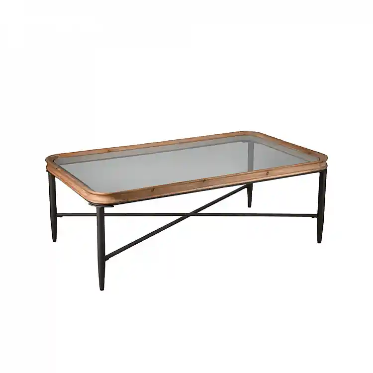 LIBERTA MARAIS COFFEE TABLE ΦΥΣΙΚΟ ΜΑΥΡΟ 122x71x43.5cm
