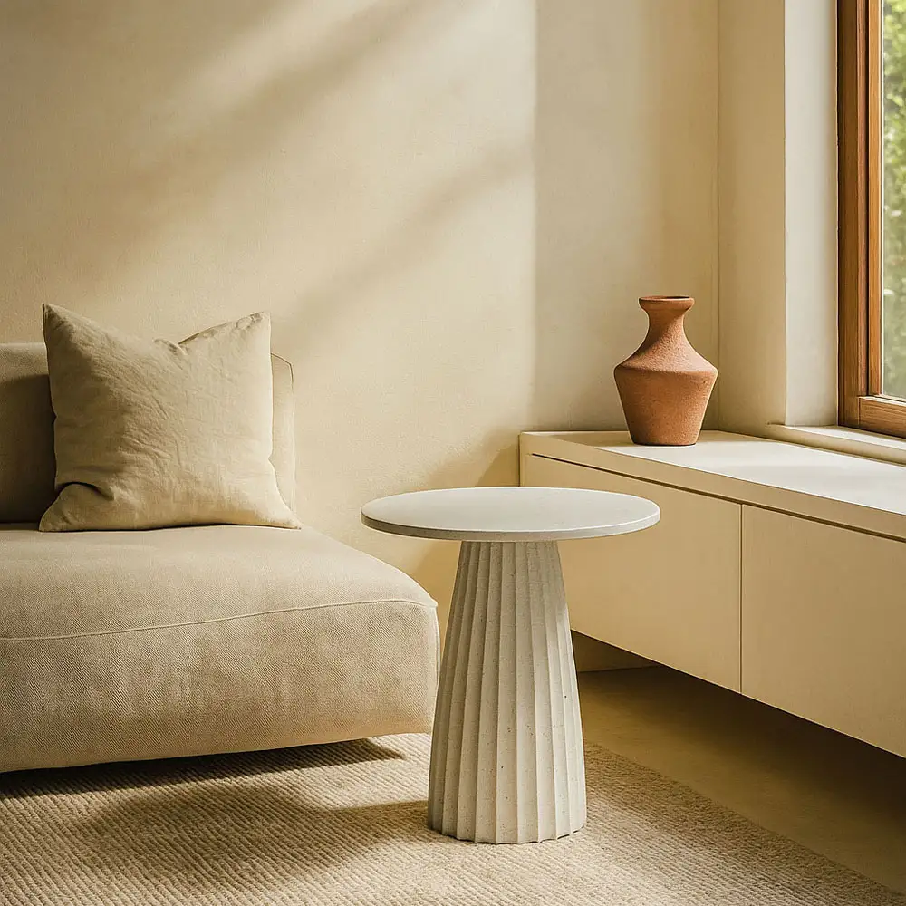 LIBERTA TOLEDO SIDE TABLE ΛΕΥΚΟ ΜΕ PATTERN 40x40x51cm