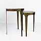 LIBERTA STICKS SIDE TABLE SET 2ΤΕΜ ΛΕΥΚΟ ΧΡΥΣΟ 37x37x54.5cm