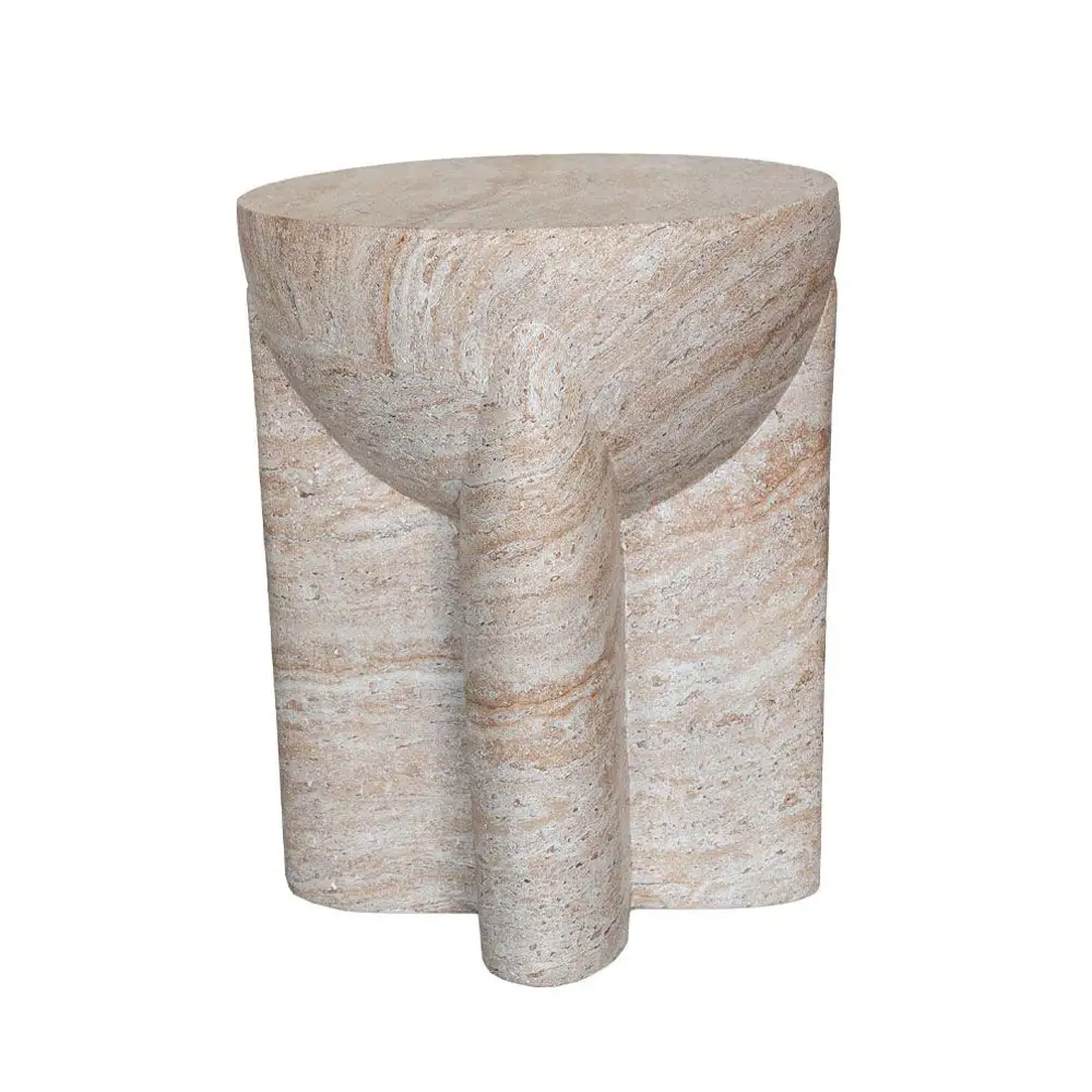 LIBERTA LITHOS HANDLE SIDE TABLE BEIGE 36.5x36.5x46.5