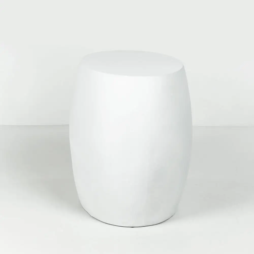 LIBERTA LITHOS OVAL SIDE TABLE ΛΕΥΚΟ 62x43.5x53cm