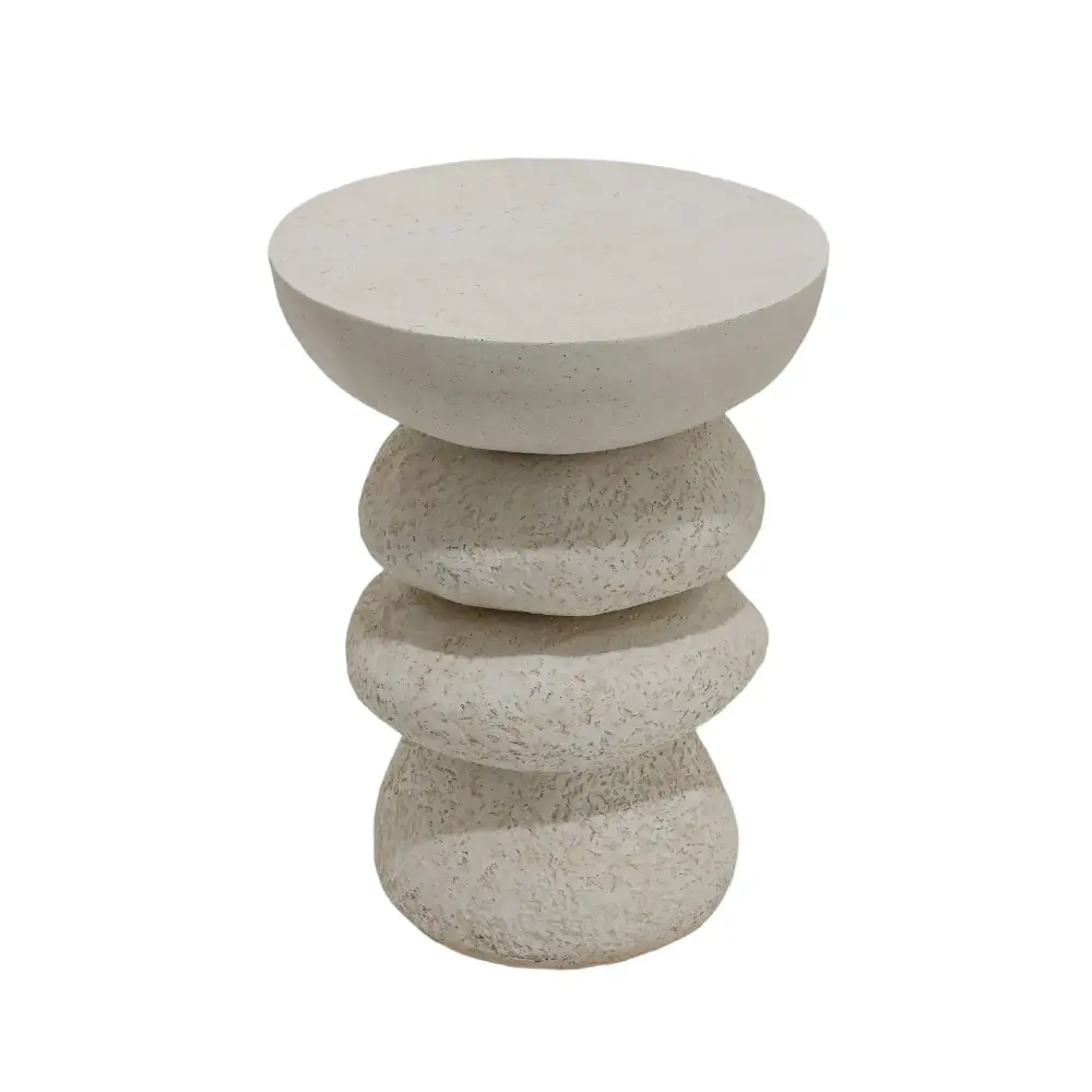LIBERTA STONE 4 SIDE TABLE ΛΕΥΚΟ 38x38x51cm