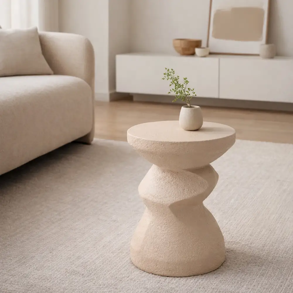 LIBERTA LATTE SIDE TABLE BEIGE 40.5x40.5x51cm