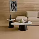 LIBERTA OVO COFFEE TABLE SET 2ΤΕΜ ΛΕΥΚΟ ΜΕ ΟΨΗ ΜΑΡΜΑΡΟΥ ΜΑΥΡΟ 129x69x38cm