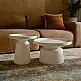 LIBERTA BOBBY COFFEE TABLE SET 2ΤΕΜ ΛΕΥΚΟ ΜΑΤ 70x70x42cm
