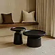 LIBERTA BOBBY COFFEE TABLE SET 2ΤΕΜ ΜΑΥΡΟ ΜΑΤ 70x70x42cm