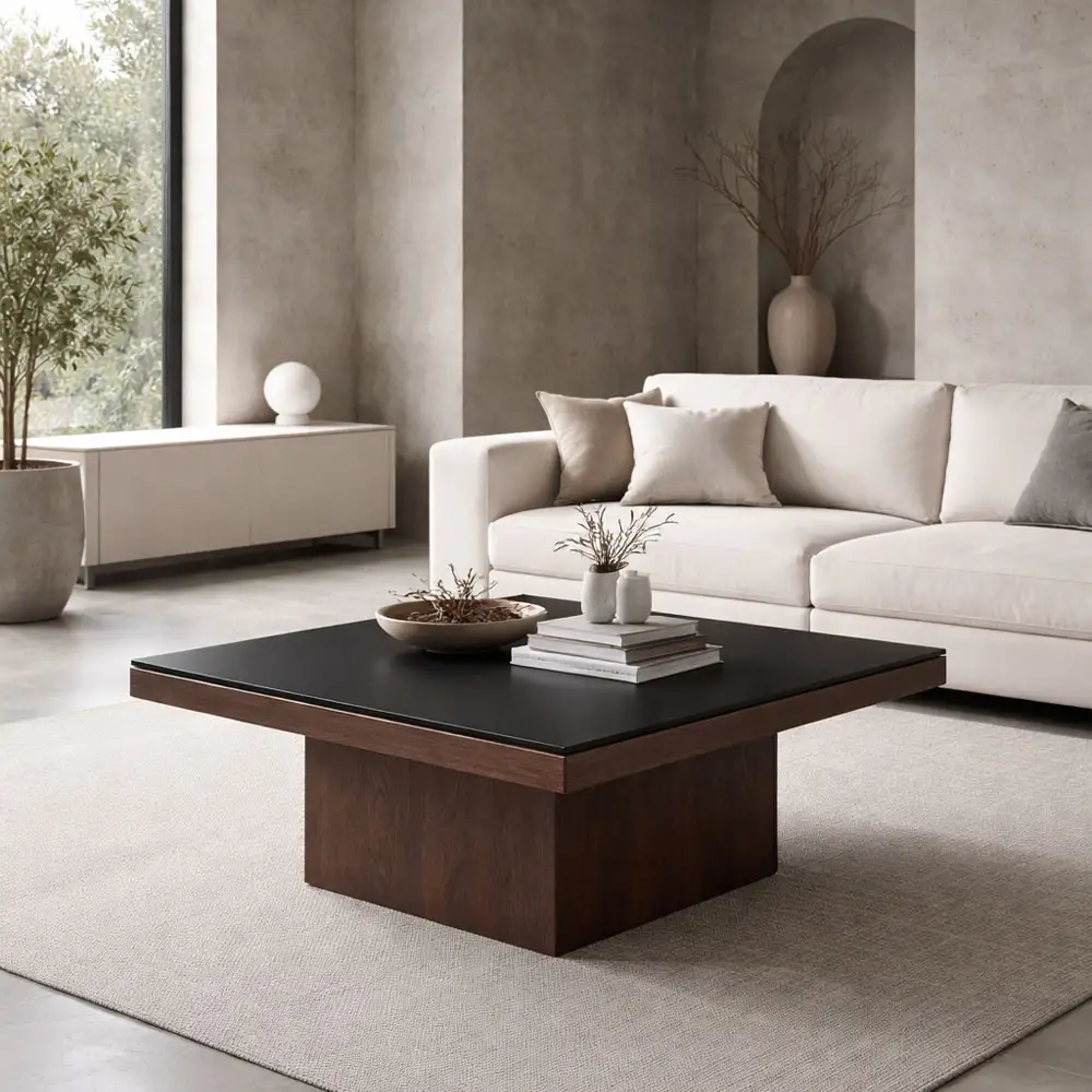 LIBERTA NUEZ COFFEE TABLE ΚΑΡΥΔΙ ΜΑΥΡΟ 79x79x40cm