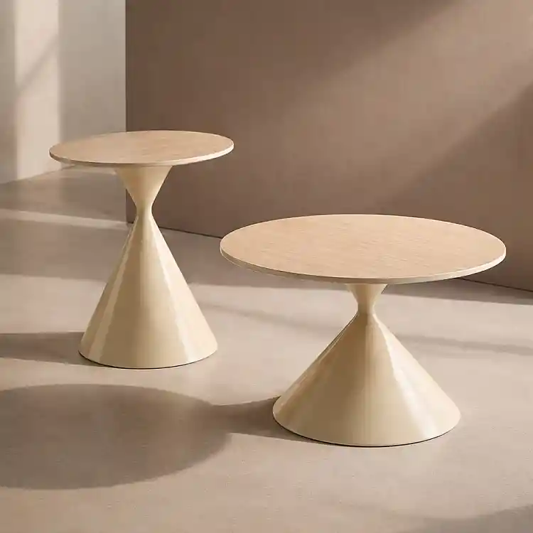 LIBERTA KNOT COFFEE TABLE SET 2ΤΕΜ CREAM CREAM 70x70x40cm