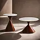 LIBERTA NOISETTE COFFEE TABLE SET 2ΤΕΜ ΛΕΥΚΟ ΜΕ ΟΨΗ ΜΑΡΜΑΡΟΥ ΚΑΡΥΔΙ 70x70x40cm