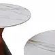 LIBERTA NOISETTE COFFEE TABLE SET 2ΤΕΜ ΛΕΥΚΟ ΜΕ ΟΨΗ ΜΑΡΜΑΡΟΥ ΚΑΡΥΔΙ 70x70x40cm