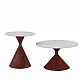 LIBERTA NOISETTE COFFEE TABLE SET 2ΤΕΜ ΛΕΥΚΟ ΜΕ ΟΨΗ ΜΑΡΜΑΡΟΥ ΚΑΡΥΔΙ 70x70x40cm