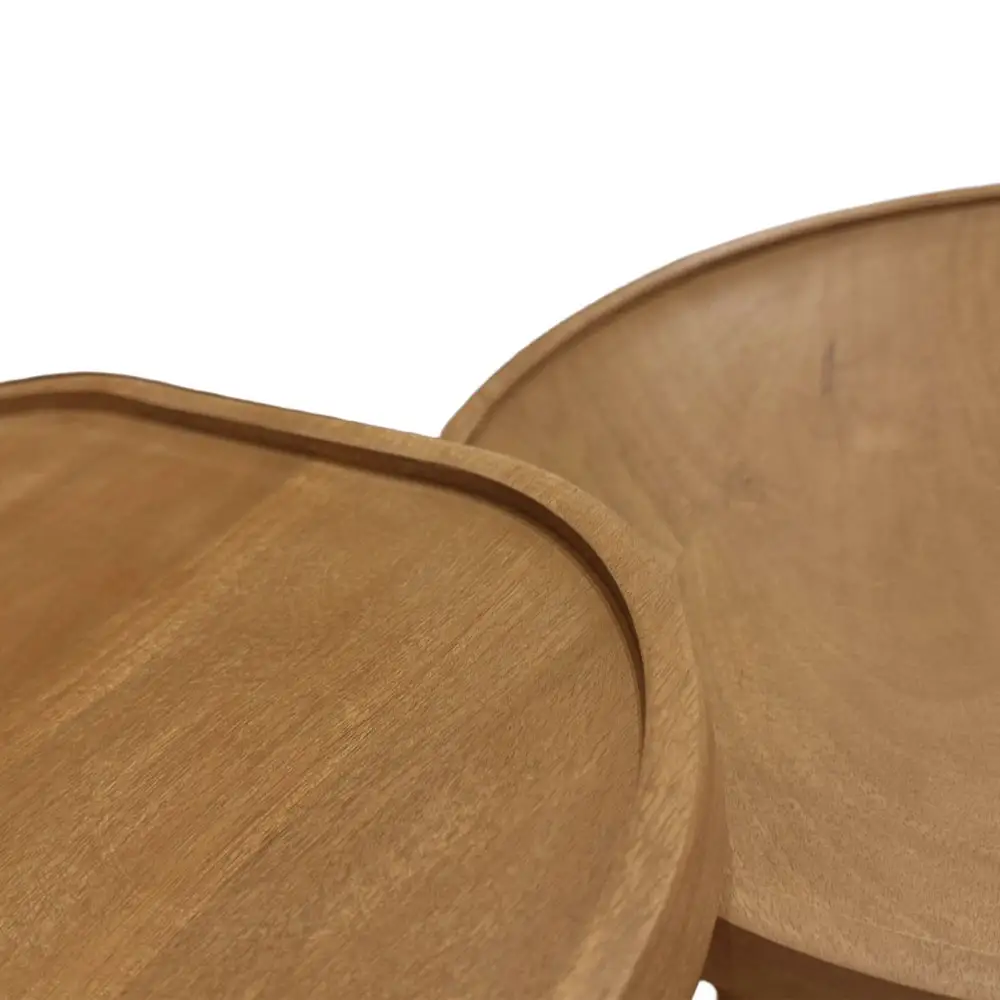 LIBERTA CUBIST SIDE TABLE SET 2ΤΕΜ ΦΥΣΙΚΟ 40x40x50cm