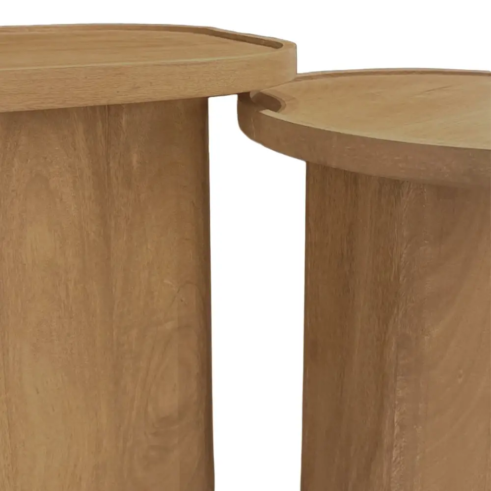 LIBERTA CUBIST SIDE TABLE SET 2ΤΕΜ ΦΥΣΙΚΟ 40x40x50cm