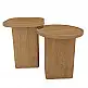 LIBERTA CUBIST SIDE TABLE SET 2ΤΕΜ ΦΥΣΙΚΟ 40x40x50cm