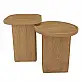 LIBERTA CUBIST SIDE TABLE SET 2ΤΕΜ ΦΥΣΙΚΟ 40x40x50cm