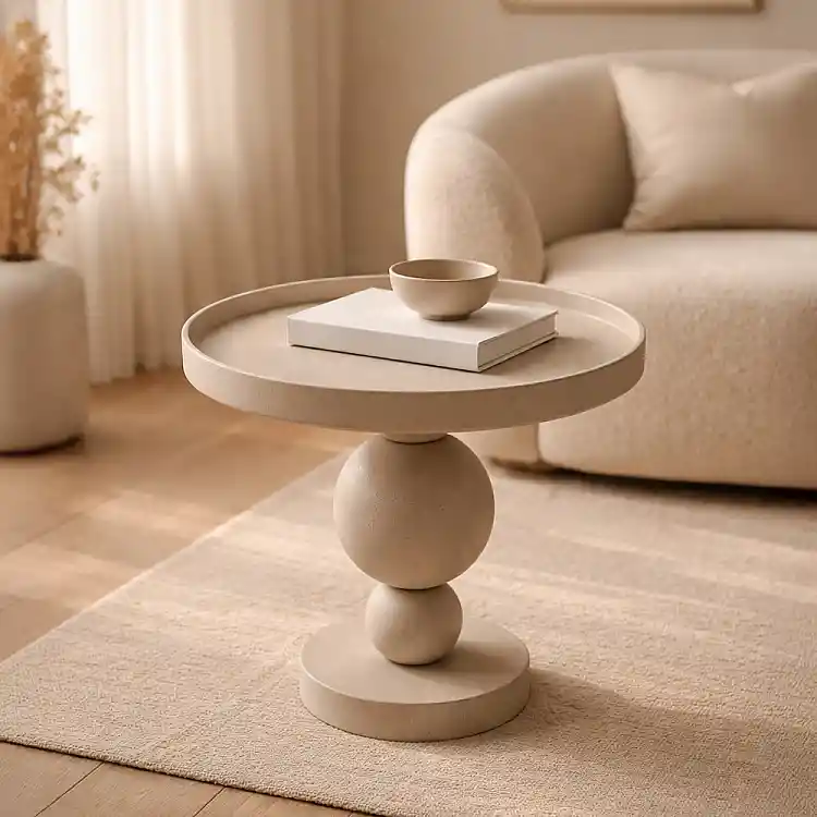 LIBERTA SFERA SIDE TABLE ΜΠΕΖ 45x45x45cm