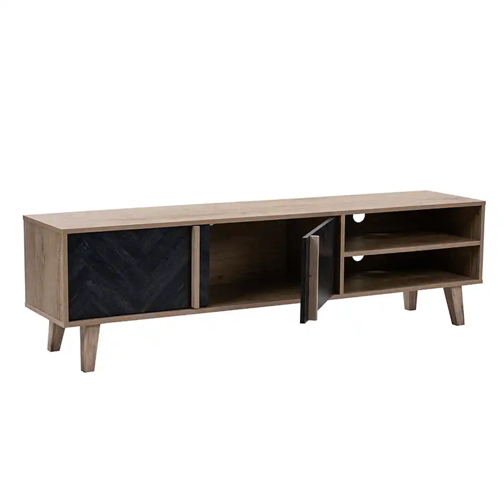 LIBERTA ALBERO TV STAND SONOMA DECAPE ΜΑΥΡΟ ΜΕ PATTERN 160x35x45cm