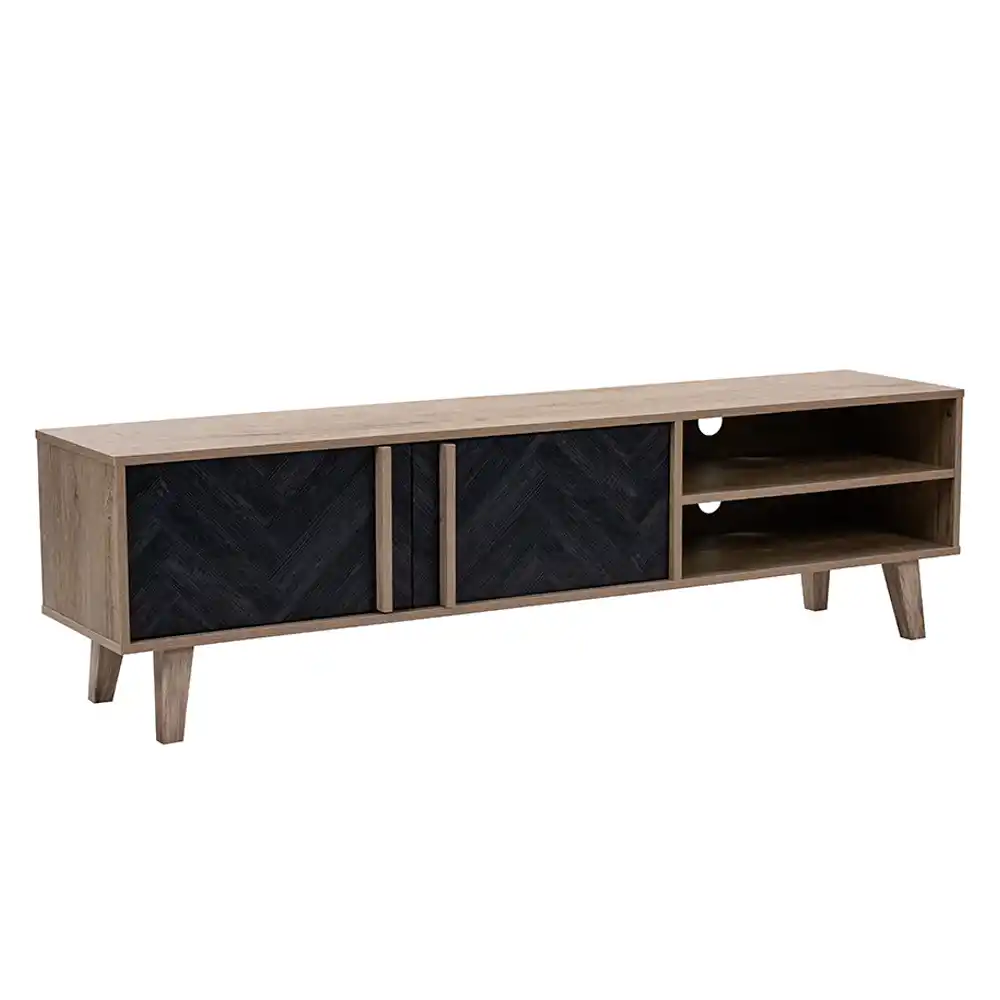 LIBERTA ALBERO TV STAND SONOMA DECAPE ΜΑΥΡΟ ΜΕ PATTERN 160x35x45cm