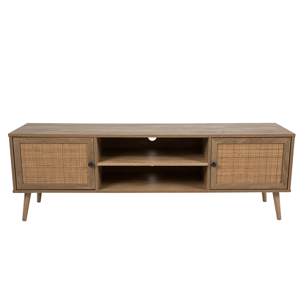 LIBERTA AMMOS TV STAND 2ΠΟΡΤΕΣ ΦΥΣΙΚΟ ΜΕ RATTAN 150x39x49