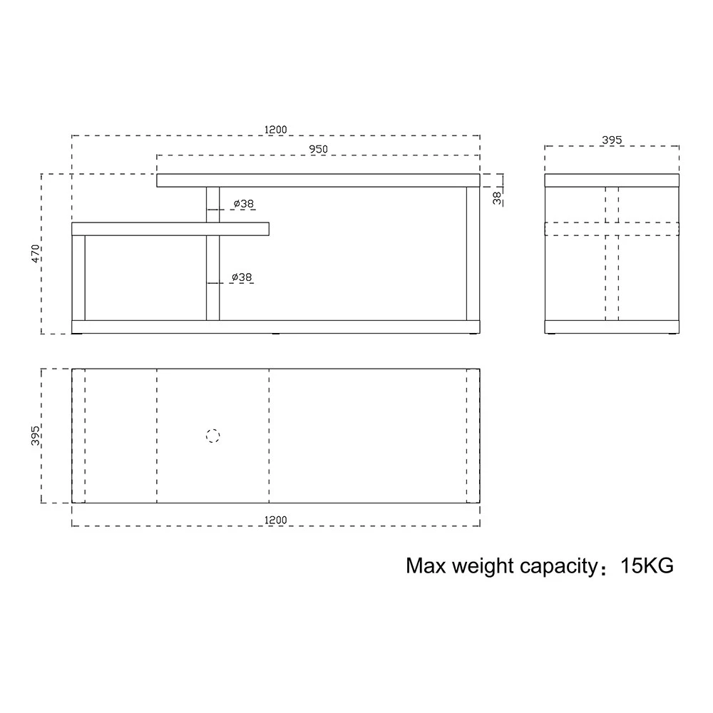 LIBERTA KIVOS TV STAND SONOMA 120x39.5x47