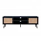 LIBERTA VIENNA TV STAND ΜΑΥΡΟ ΜΕ RATTAN 150x39x49 LIBERTA VIENNA TV STAND ΜΑΥΡΟ ΜΕ RATTAN 150x39x49