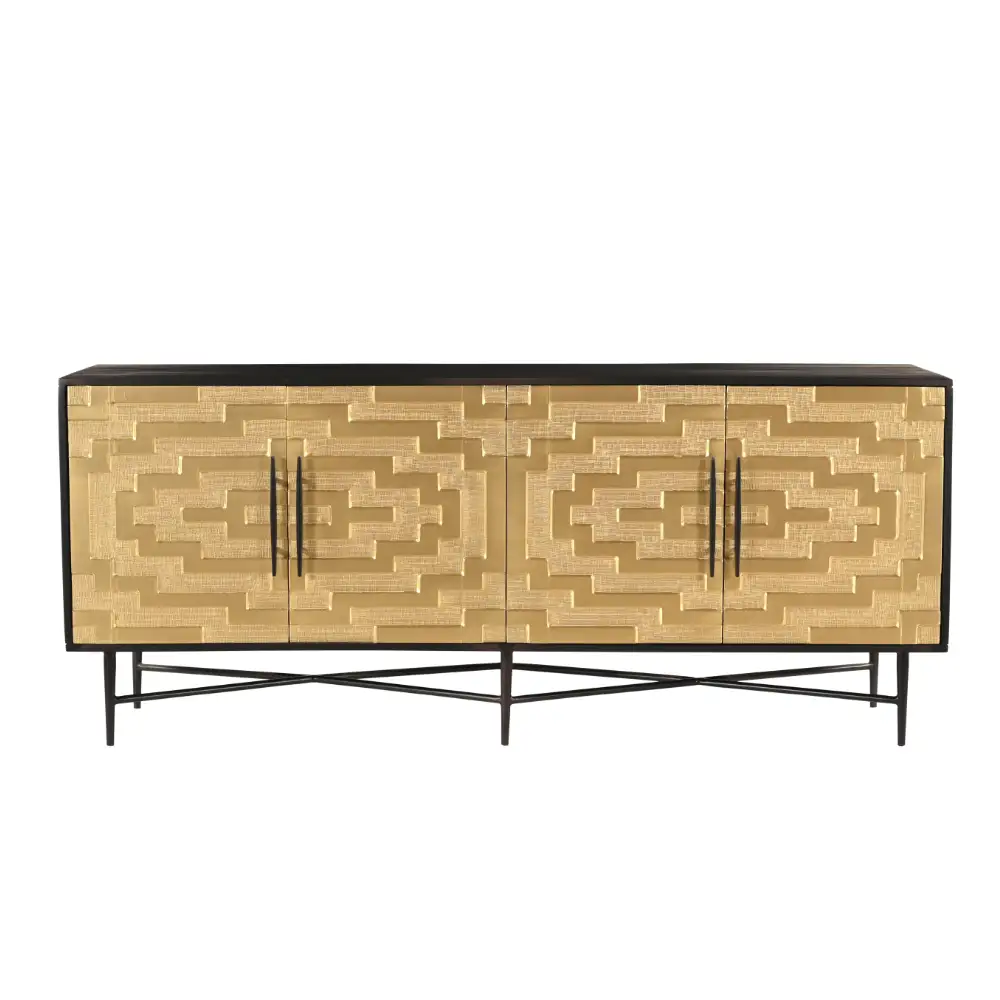 LIBERTA RITZ ΜΠΟΥΦΕΣ 4ΠΟΡΤΕΣ ΜΑΥΡΟ ΧΡΥΣΟ ΜΑΤ 180x45x76cm