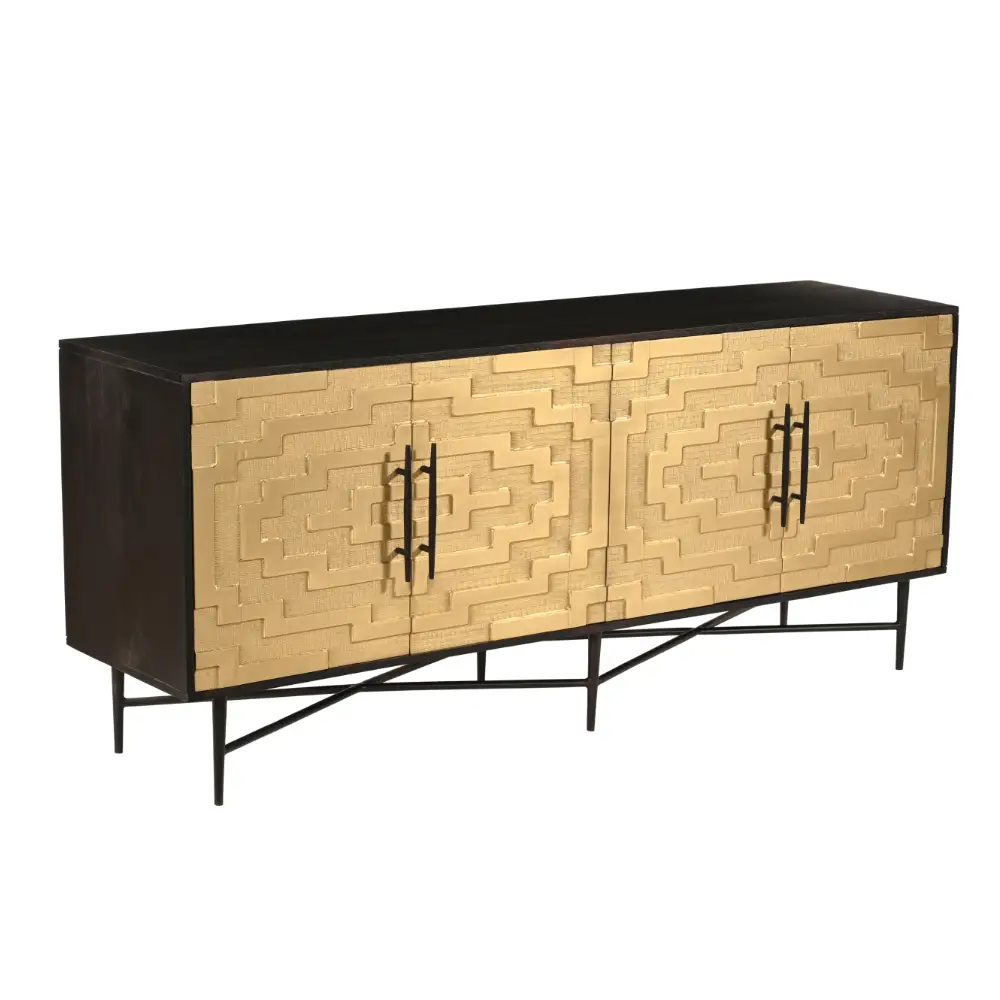 LIBERTA RITZ ΜΠΟΥΦΕΣ 4ΠΟΡΤΕΣ ΜΑΥΡΟ ΧΡΥΣΟ ΜΑΤ 180x45x76cm