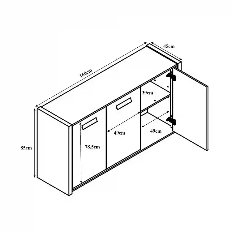 LIBERTA BONDI 2 ΜΠΟΥΦΕΣ SONOMA ΣΚΟΥΡΟ CEMENT 160x45x85cm