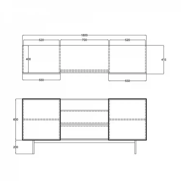 LIBERTA GROOVES ΜΠΟΥΦΕΣ 2ΠΟΡΤΕΣ 2ΣΥΡΤΑΡΙΑ ΚΑΡΥΔΙ ΓΚΡΙ 180x40x80cm