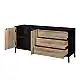 LIBERTA BLACKBIRD ΜΠΟΥΦΕΣ 2ΠΟΡΤΕΣ 3ΣΥΡΤΑΡΙΑ RIVIERA OAK ΜΑΥΡΟ 150x40x75.5cm