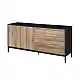 LIBERTA BLACKBIRD ΜΠΟΥΦΕΣ 2ΠΟΡΤΕΣ 3ΣΥΡΤΑΡΙΑ RIVIERA OAK ΜΑΥΡΟ 150x40x75.5cm