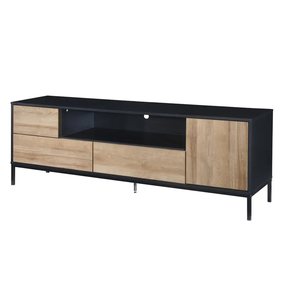 LIBERTA BLACKBIRD TV STAND RIVIERA OAK ΜΑΥΡΟ 160x40.5x58
