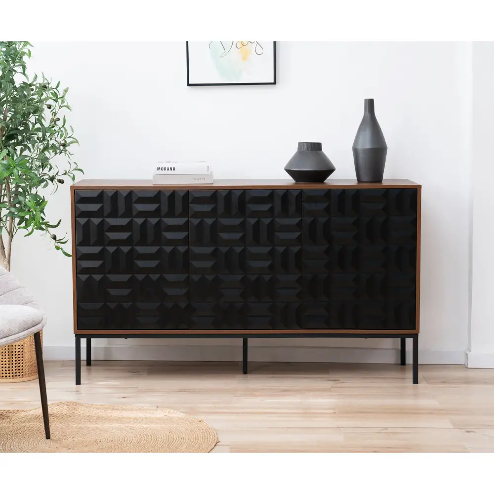 LIBERTA ZUMA ΜΠΟΥΦΕΣ ΚΑΡΥΔΙ ΜΑΥΡΟ 148x40x85.5cm