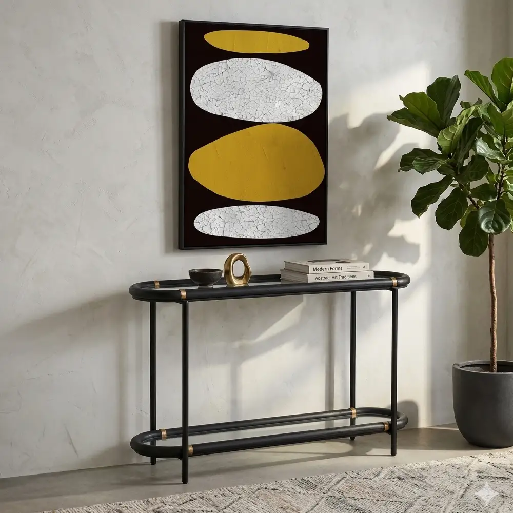 LIBERTA COLOMBO ΚΟΝΣΟΛΑ ΜΑΥΡΟ 130x36x82cm