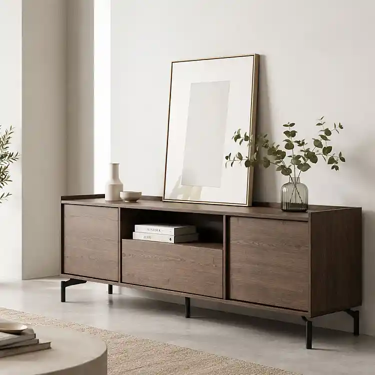 LIBERTA TOBAC TV STAND 2ΠΟΡΤΕΣ 1ΣΥΡΤΑΡΙ ΚΑΡΥΔΙ ΣΚΟΥΡΟ 180x39x62cm