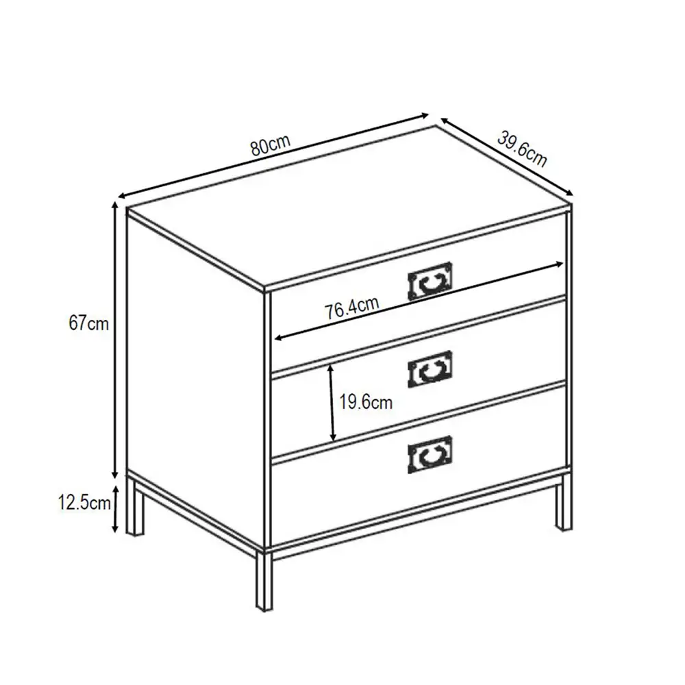 LIBERTA RUBIK ΣΥΡΤΑΡΙΕΡΑ 3ΣΥΡΤΑΡΙΑ CEMENT ΑΝΟΙΧΤΟ ΜΕ PATTERN 80x40x80cm