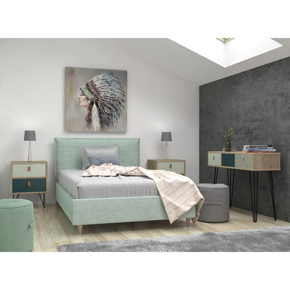 LIBERTA TREND MINT ΚΟΜΟΔΙΝΟ 2ΣΥΡΤΑΡΙΑ SONOMA ΠΡΑΣΙΝΟ ΜΕ PATTERN 45x29x52.5
